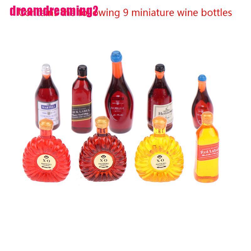Set 9 Mô Hình Chai Rượu Vang Độc Đáo Dễ Thương