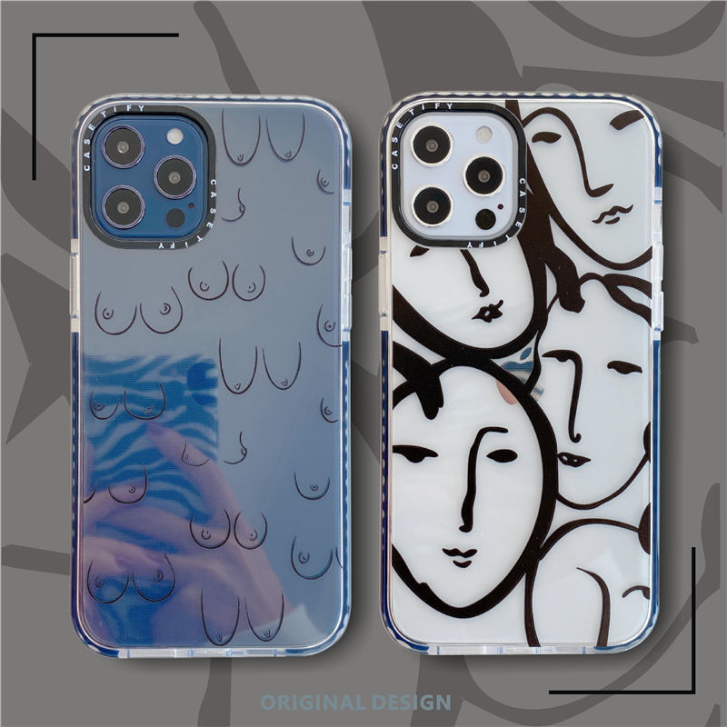 Ốp điện thoại trong suốt hình tranh vẽ nghệ thuật thú vị cho iPhone 11 12 Pro Max 6 6s 7 8 Plus X XR XS MAX SE 2020