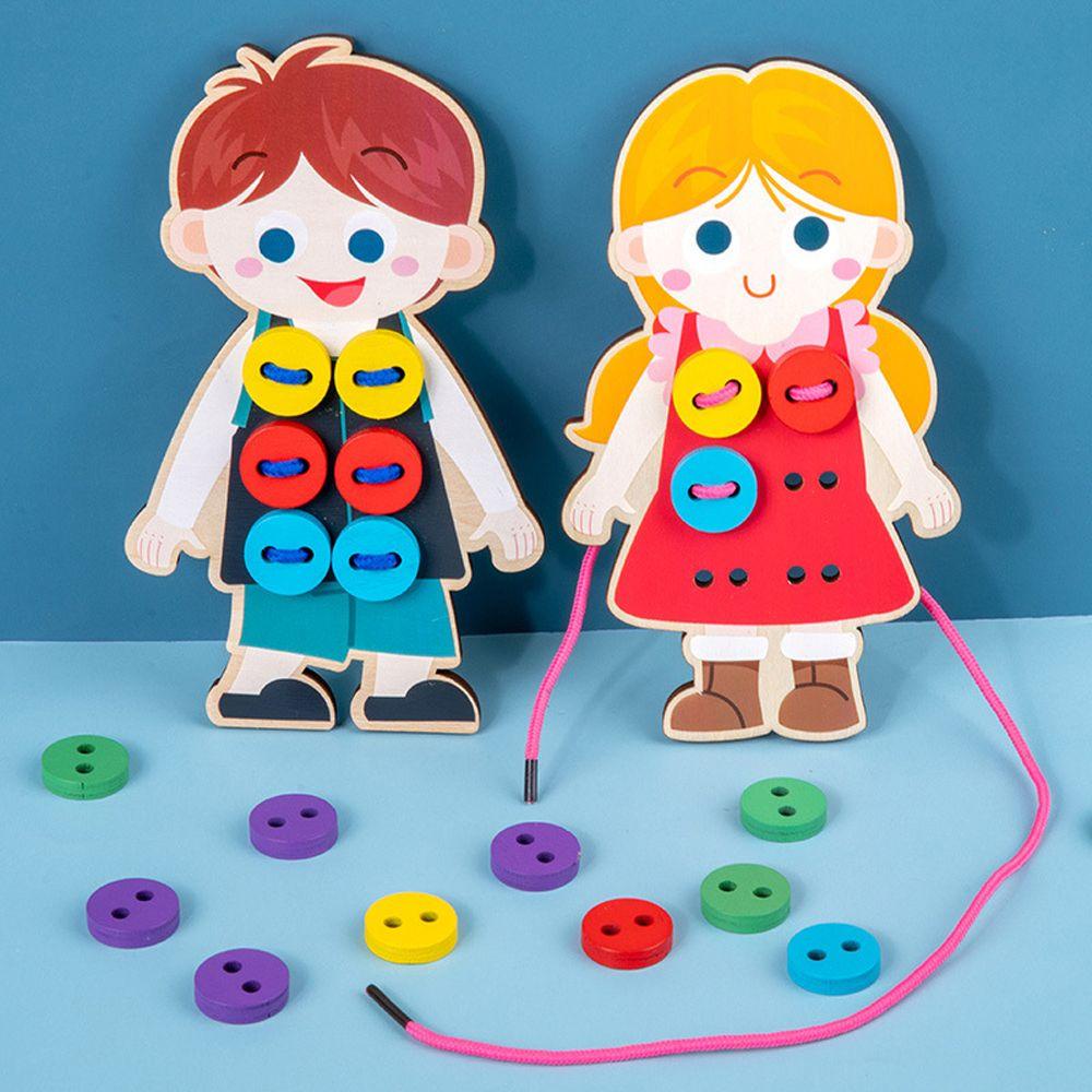 Mmluck Bảng Đồ Chơi Luck Bằng Gỗ Dây Thừng Kỹ Năng Sống Montessori Giáo Dục Sớm Cho Trẻ Em