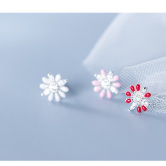 Khuyên tai bạc Ý s925 hoa đồng tiền G1891 - AROCH Jewelry