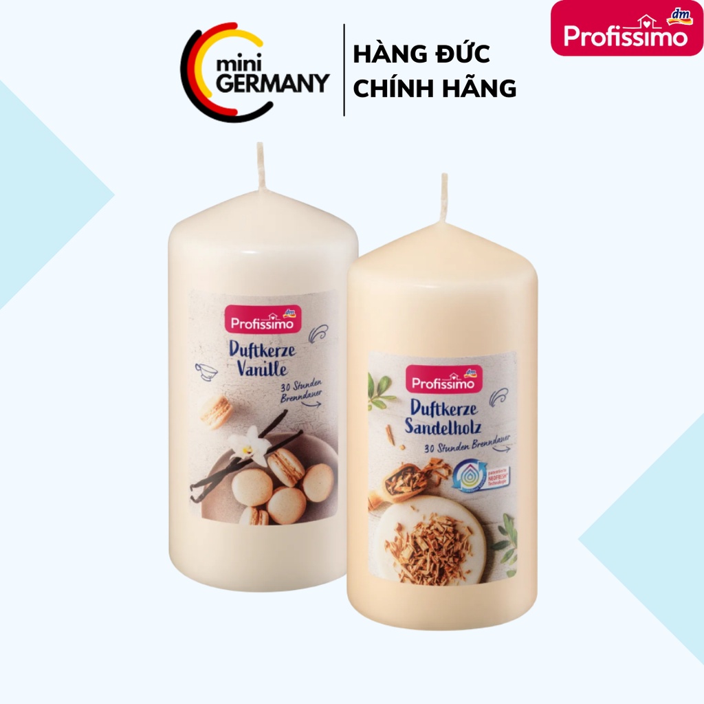 Nến thơm Profissimo nhập khẩu Đức (loại to) hương Vani/ Gỗ đàn hương