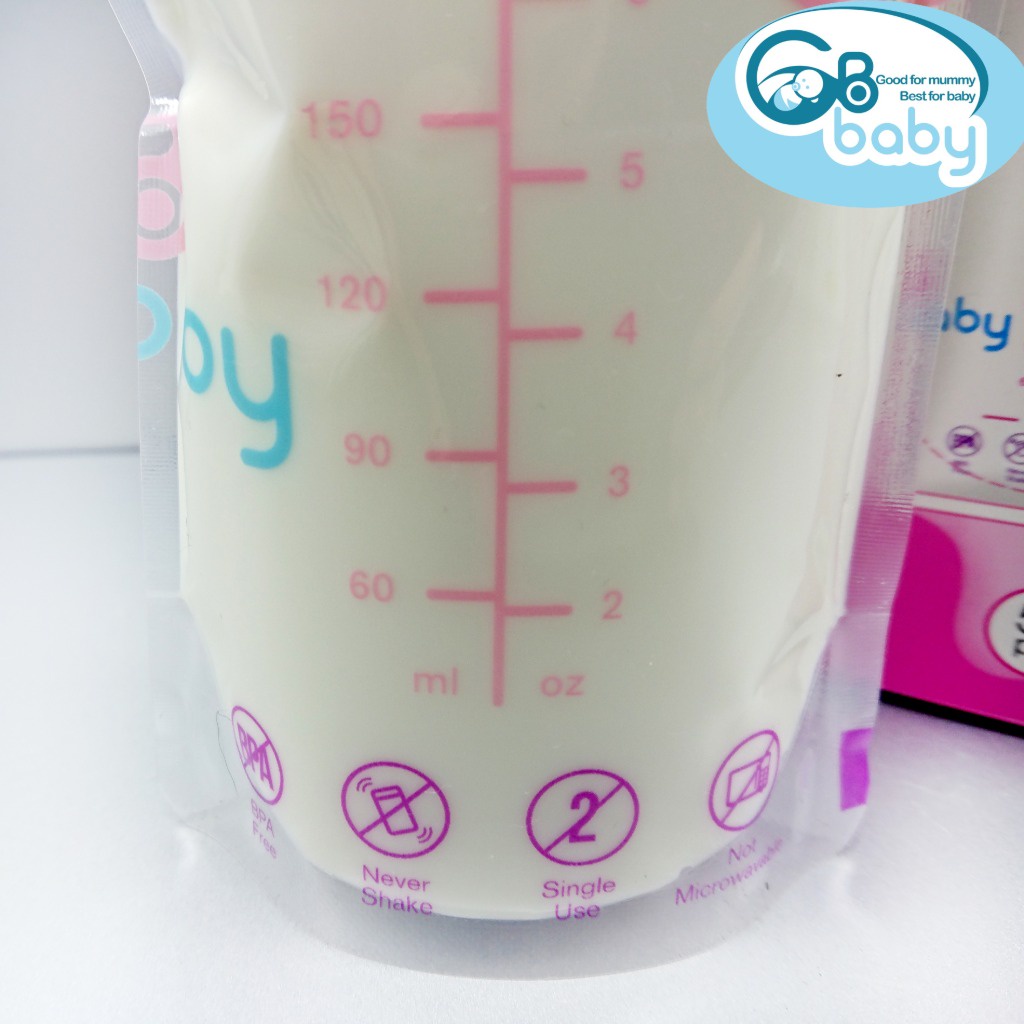 Hộp 50 túi trữ sữa mẹ GB-Baby 250ml 200ml 100ml Tặng Túi tăm chỉ nha khoa