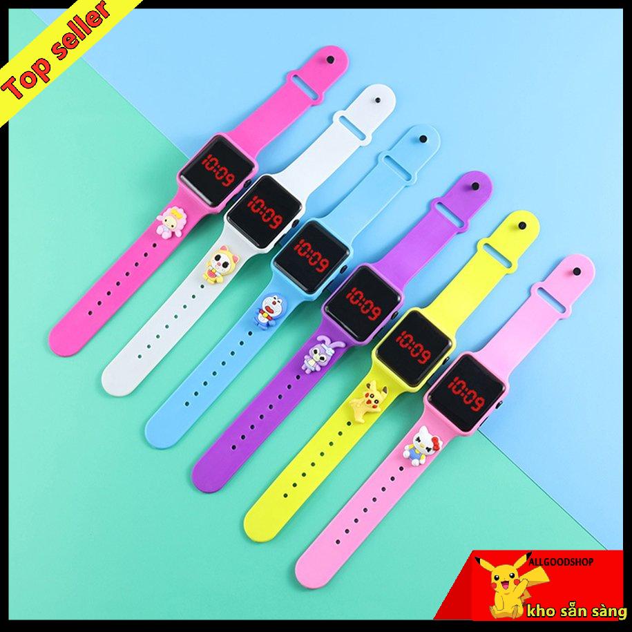 Đồng hồ điện tử Led trẻ em nhân vật hoạt hình ngộ nghĩnh/Marvel/Captain America/Spiderman/Hello Kitty/Pikachu/Doraemon