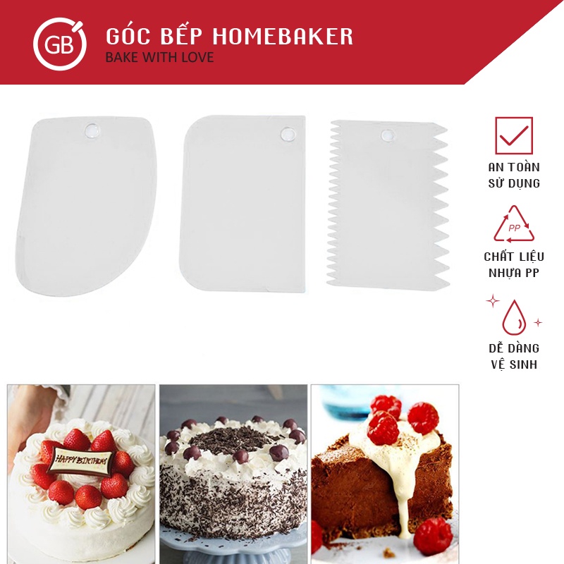 Đồ Làm Bánh - Dụng Cụ Cắt Vét Bột - Dụng Cụ Tạo Kiểu Bánh Kem GBOT001