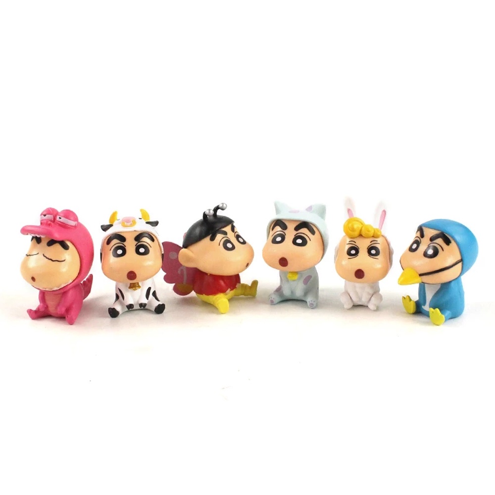 Set 6 Mô Hình Nhân Vật Hoạt Hình Shinnosuke Shin-Chan Trang Trí Ngộ Nghĩnh Đáng Yêu