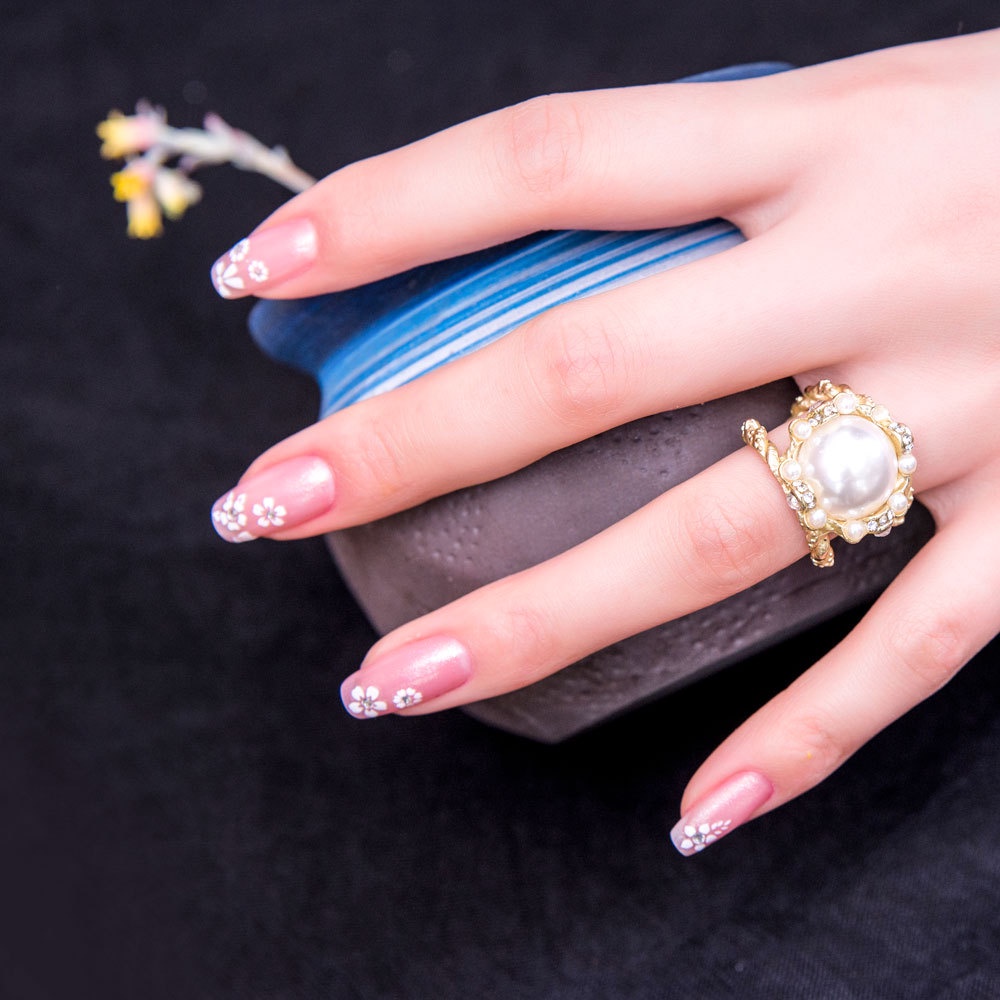 Miếng dán trang trí móng tay hình bông hoa 3D xinh xắn thời trang
