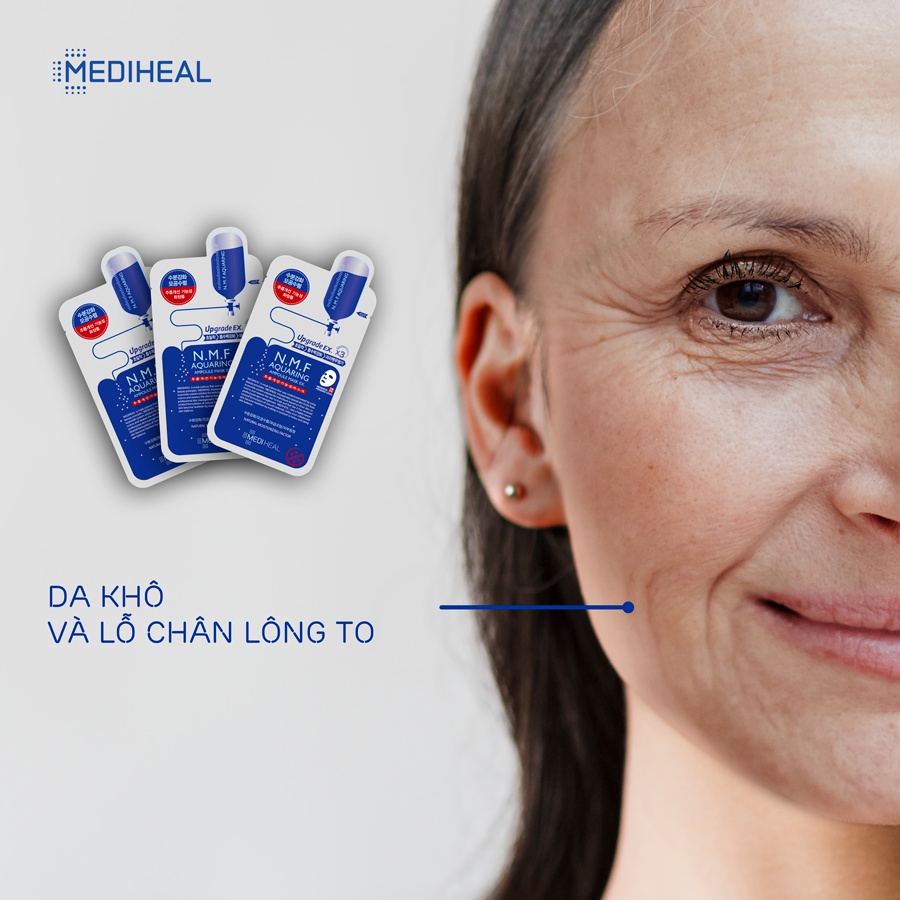 Combo 5 Mặt Nạ Cấp Ẩm, Kiềm Dầu, Se Khít Lỗ Chân Lông Mediheal N.M.F Aquaring Ampoule Mask 25ml x 5