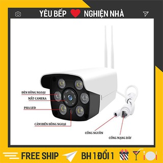 Camera wifi giám sát ngoài trời Yoosee, camera giám sát với 6 đèn led Full HD - hồng ngoại quay đêm - FREESHIP