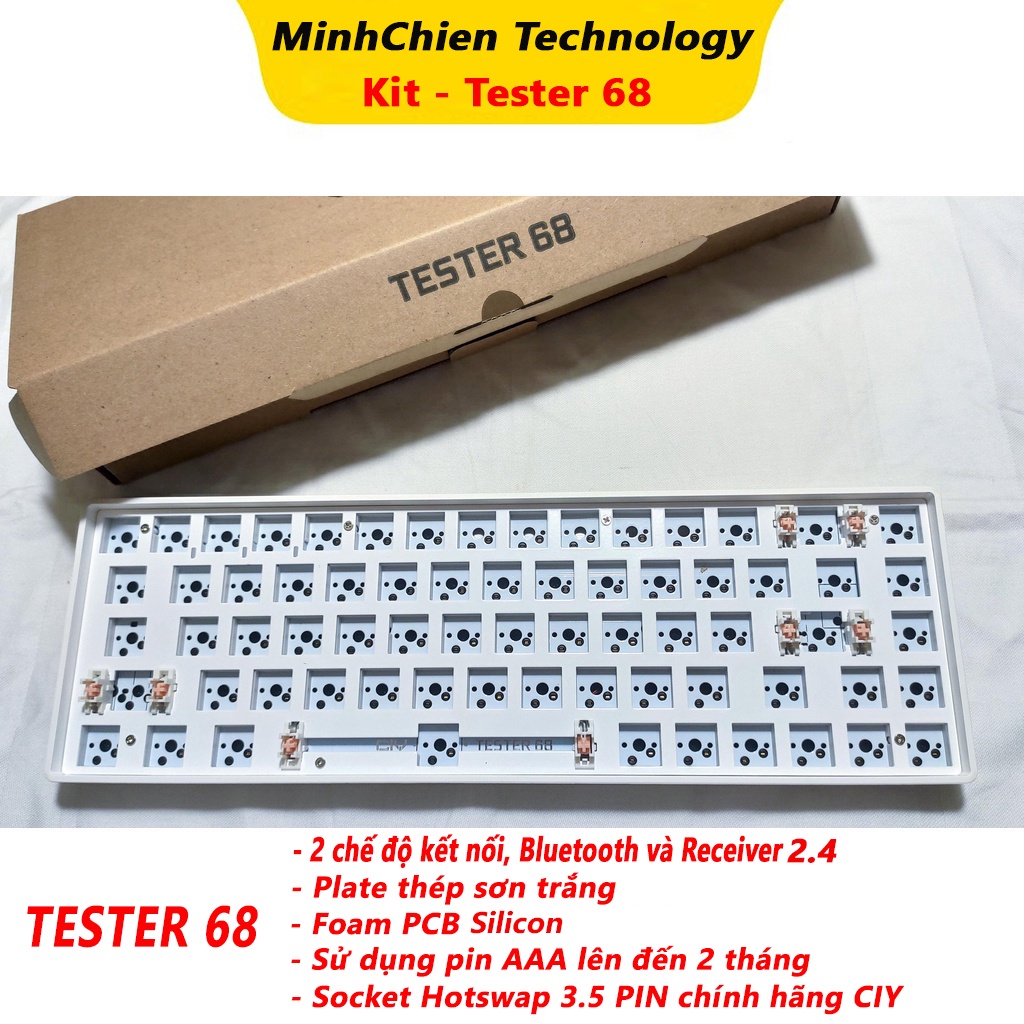 Bộ Kit Bàn Phím Cơ CIY Tester68 Bluetooth 5.0 &amp; Không Dây 2.4G