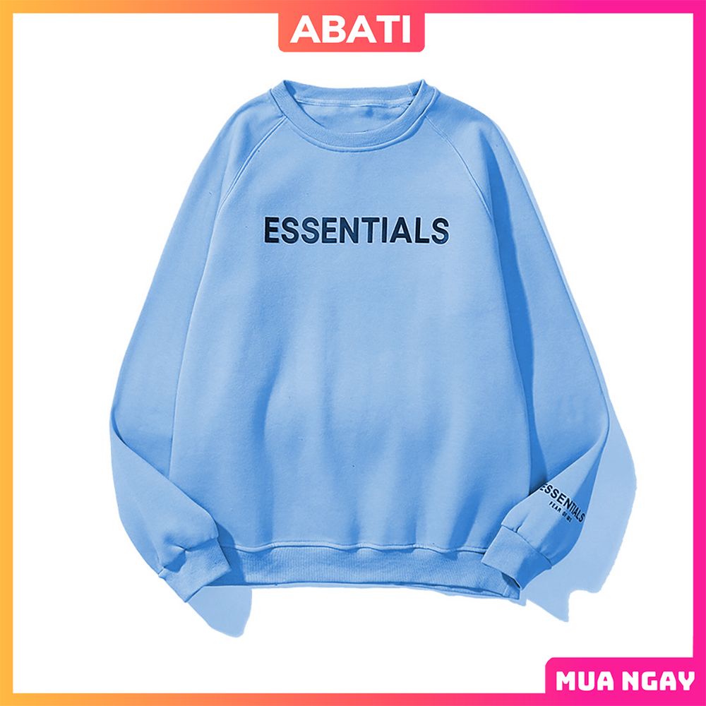 Áo sweater essentials nam nữ form rộng dày dặn unisex phong cách hàn quốc tay dài cổ tròn cao cấp ABATI