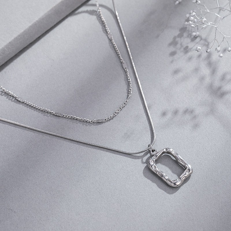 Vòng cổ 2 dây titan théo không đen không rỉ