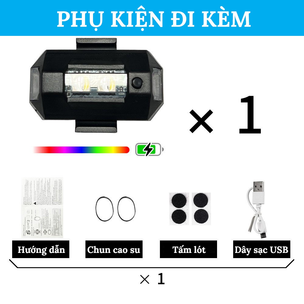 Đèn LED Nhấp Nháy Nhiều Chế Độ Màu Gắn Đuôi Xe Cảnh Báo, Trang Trí CarZone