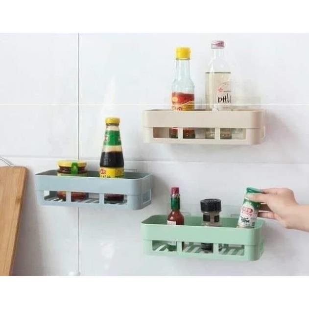 Kệ chữ nhật nhựa dán tường kèm miếng dán siêu chắc ( tuyển khách sỉ)