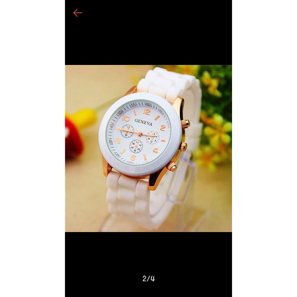 Đồng hồ nữ GENEVA mặt tròn dây cao su
