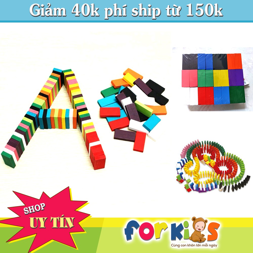Đồ chơi trẻ em, DOMINO gỗ 120 thanh, Đồ chơi gỗ tăng tư duy sáng tạo cho bé