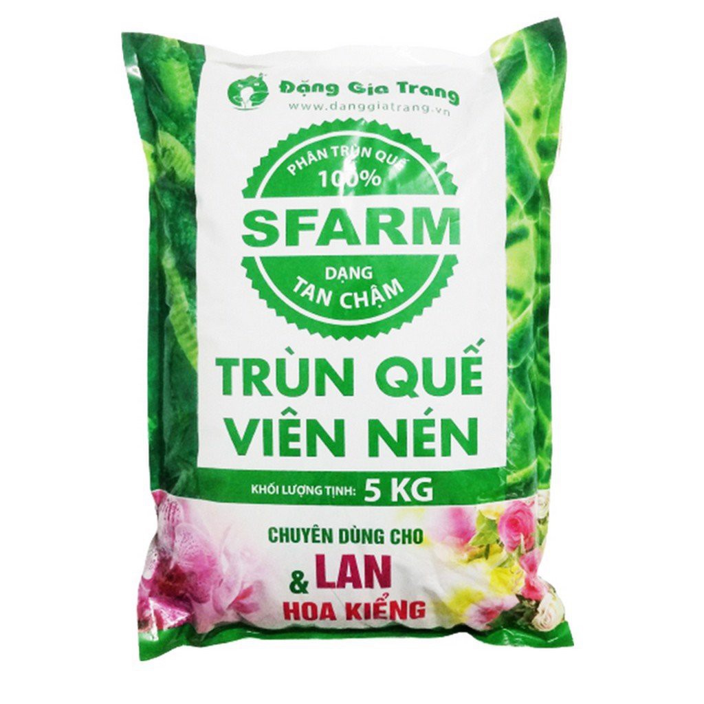 Phân trùn quế viên nén tan chậm SFARM 5kg