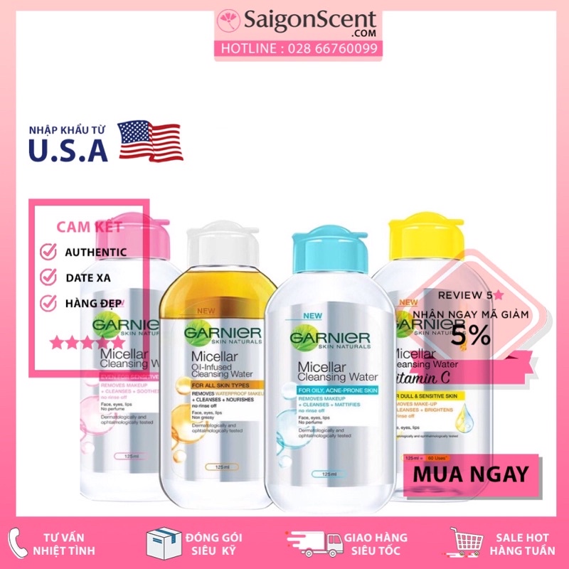 Nước Tẩy Trang Garnier Micellar Cleansing Water