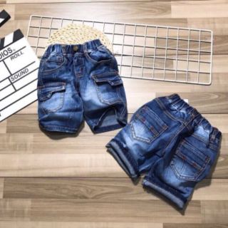 Quần jeans lửng túi hộp, quần jean bé trai