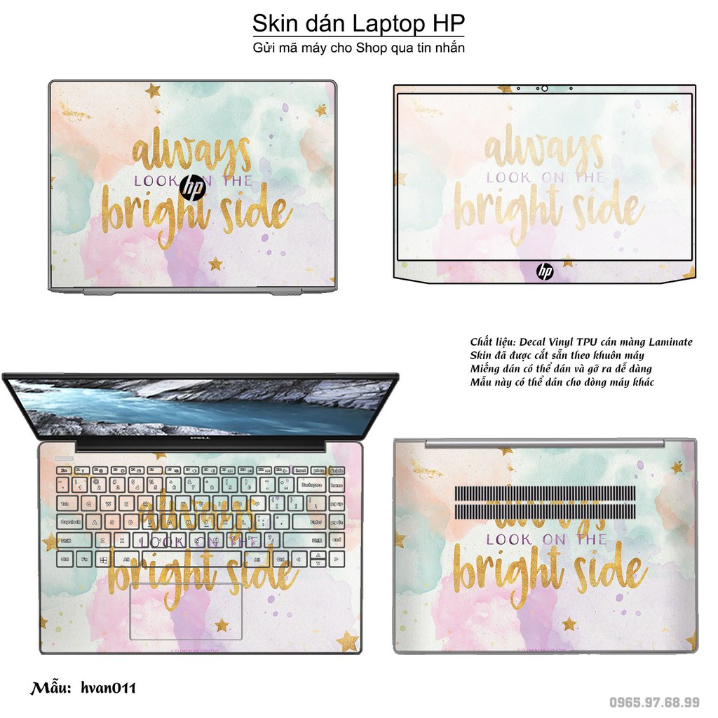 Skin dán Laptop HP in hình Hoa văn nhiều mẫu 2 (inbox mã máy cho Shop)