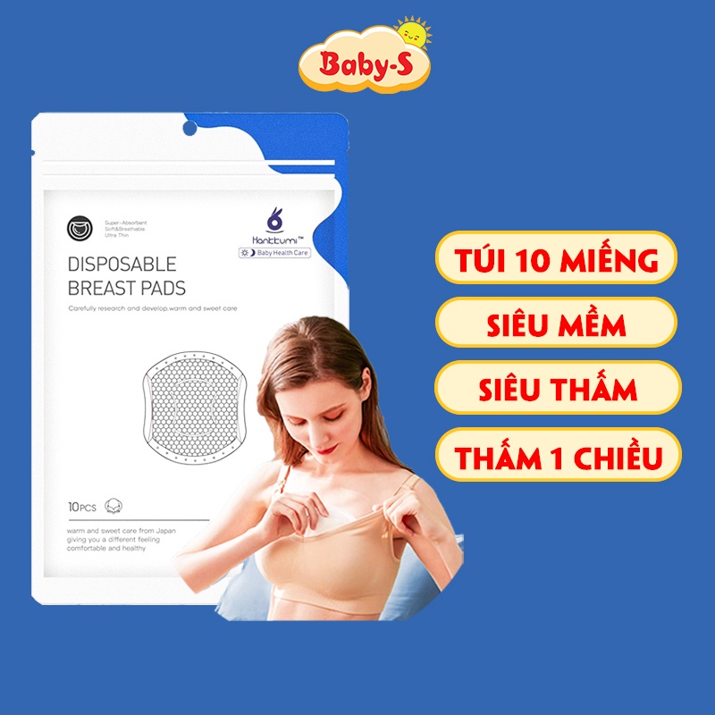 Miếng lót thấm sữa Hankkumi cao cấp siêu thấm, siêu mềm mại (10 miếng) Baby-S – SSS027