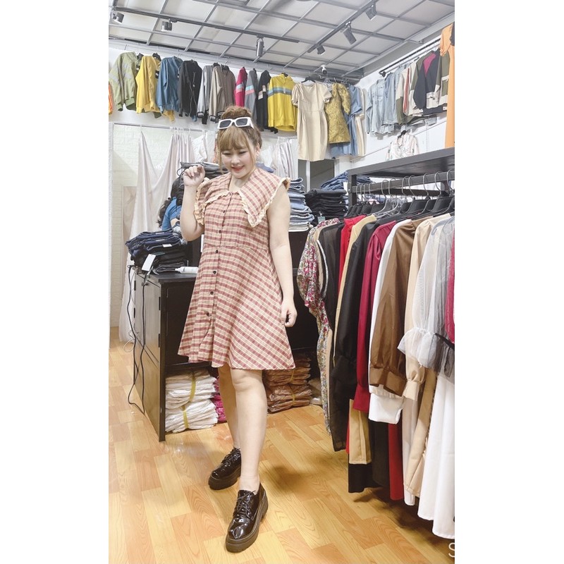 D565 ĐẦM CARO CỔ BÈO SÁT NÁCH 60-90kg | BigBuy360 - bigbuy360.vn