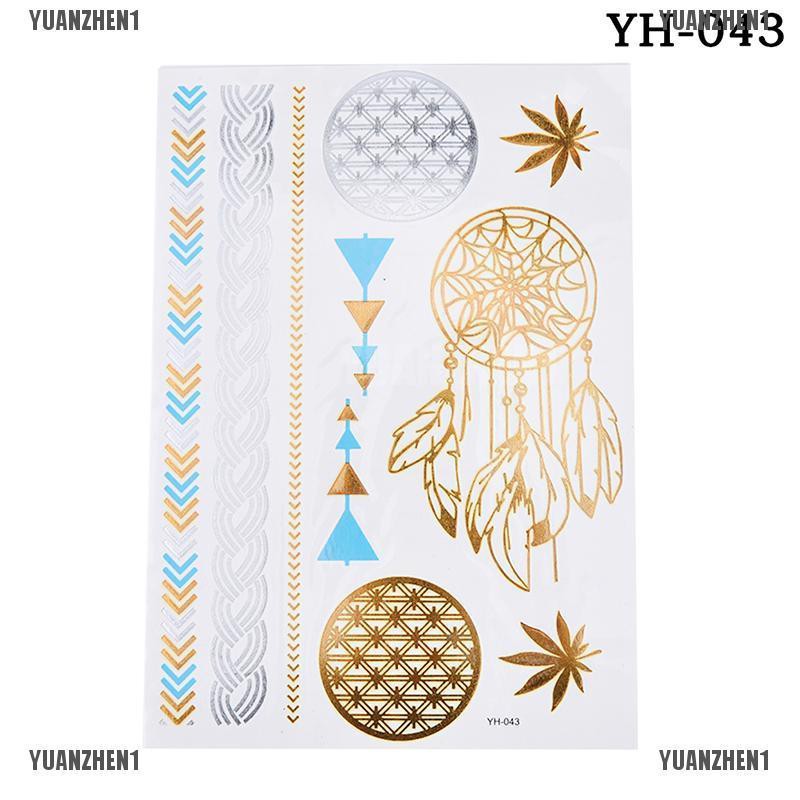 1 Vòng Cổ Hình Xăm Tạm Thời Chống Nước Màu Vàng Gợi Cảm Dễ Thương YUANZHEN1}