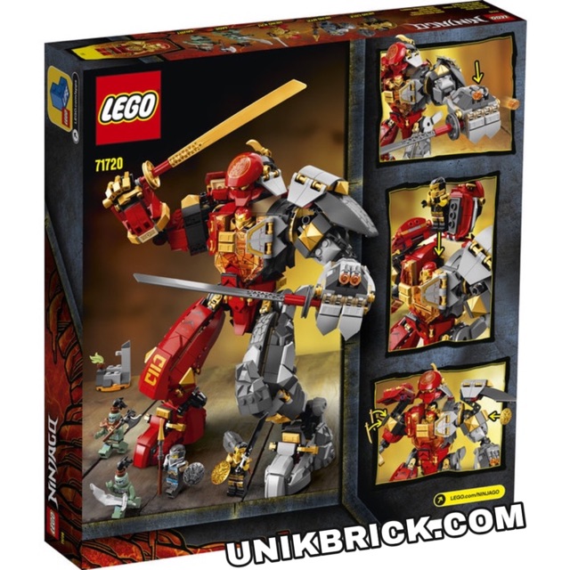 Lego UNIK BRICK 71720 Fire Stone Mech Chiến giáp hợp thể của Kai và Cole trong Ninjago chính hãng như hình