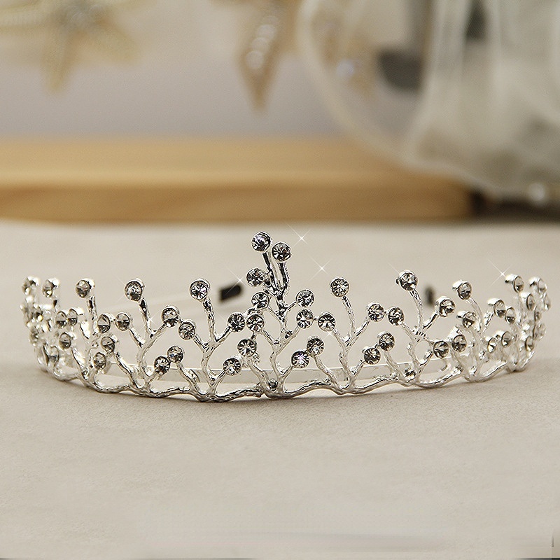 Vương Miện Hợp Kim Đính Đá Lấp Lánh Sang Trọng Cho Cô Dâu