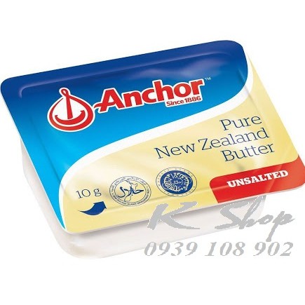 Bơ lạt Anchor vỉ 10 hộp mỗi hộp 10g/ Bơ vỉ Anchor / Bơ viên Anchor