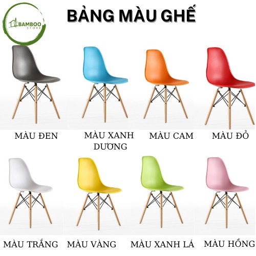 Ghế EAMES Nhập Khẩu Chân Gỗ Sồi Chống Mốc Phong Cách Hiện Đại, Ghế Văn Phòng, Ghế Cafe