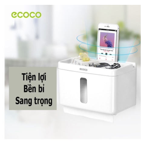 Kệ để đồ đa năng bao gồm hộp để giấy vệ sinh treo tường (Loại vuông) siêu chắc chắn Ecoco