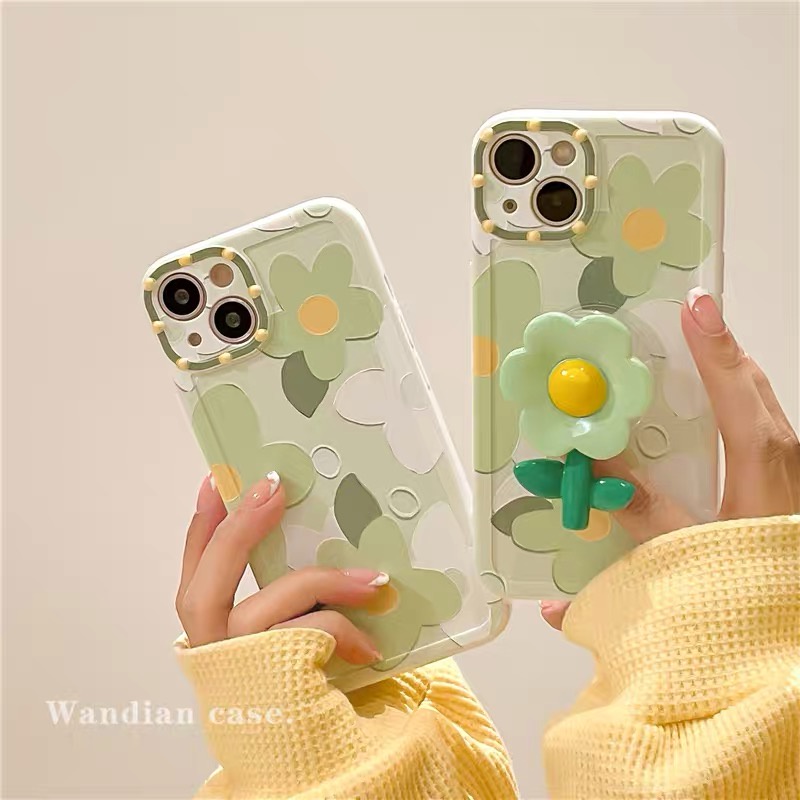 Blue flower holder cases compatible for Iphone 12 pro max 11 pro max xs max xr x beautiful cover soft phone case