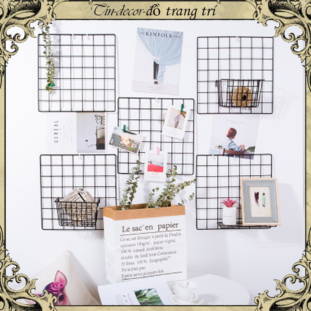 Khung Lưới Sắt Decor Treo Tường Sơn Tĩnh Điện - Tấm Lưới Sắt Trang Trí Phòng ngủ ,Decor Quán Cafe,Treo Ảnh Nghệ Thuật