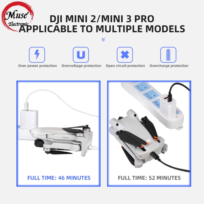 Đầu Sạc Nhanh Qc3.0 Usb Pd Kép 30w Cho Dji Mini 2 / 3pro