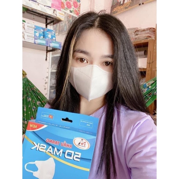 Combo 10 hộp 100 cái khẩu trang 5D mask chính hãng Nam anh