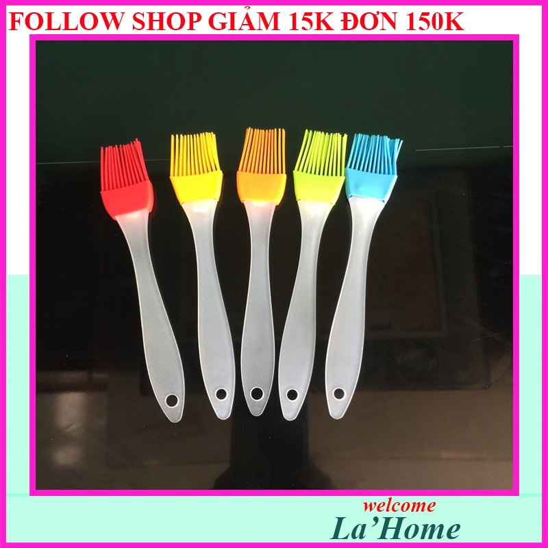 Chổi quét dầu La'Home silicone chịu nhiệt cao, nhiều màu sắc, dùng để phết dầu, quét đồ nướng, mặt bánh, dài 17cm &amp; 23cm