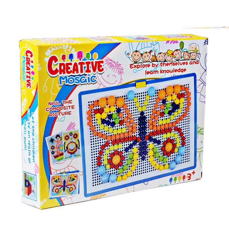 Đồ Chơi Ghép nấm - Ghép hạt nhựa Creative Mosaic