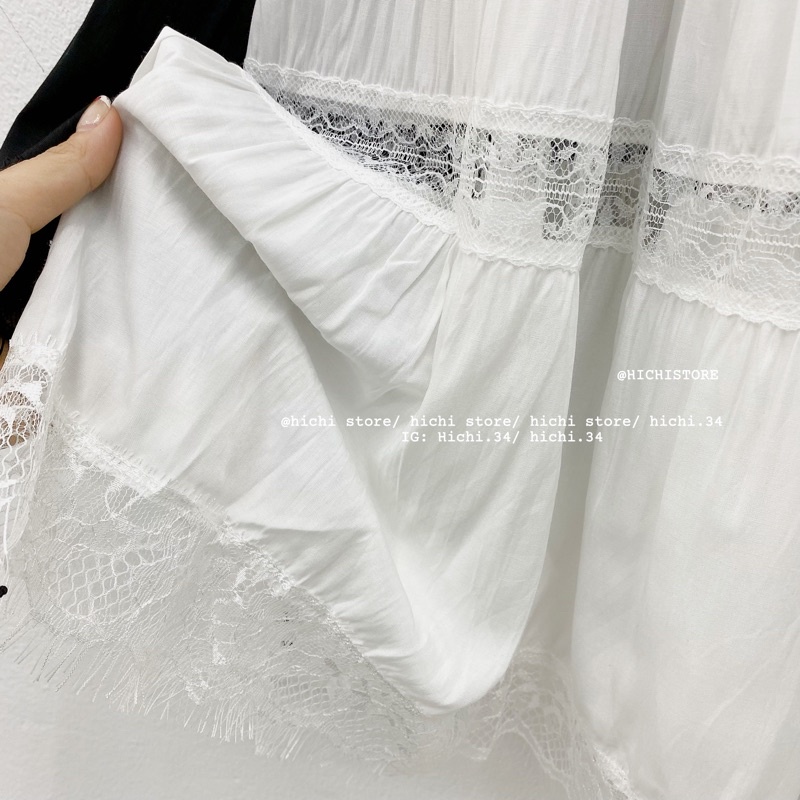 Chân váy xếp ly dáng dài 3 tầng phối REN viền babydoll, chân váy công chúa phối ren ẢNH THẬT VIDEO