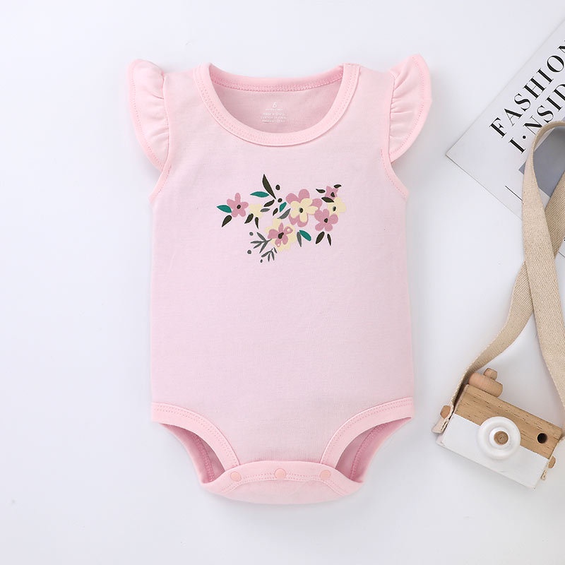 Body bé gái đồ sơ sinh từ 0 đến 24 tháng Hoa bodysuit liền thân mùa hè không tay quần áo cho bé trẻ em