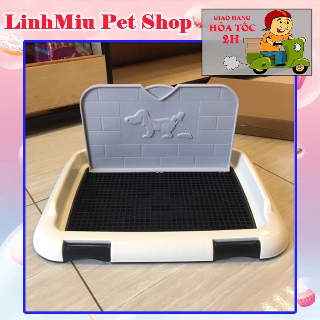 Khay Vệ Sinh Khay Đi Vệ Sinh Đúng Chỗ Có Cọc Và Tường Chắn Cho Chó Mèo Size Nhỏ