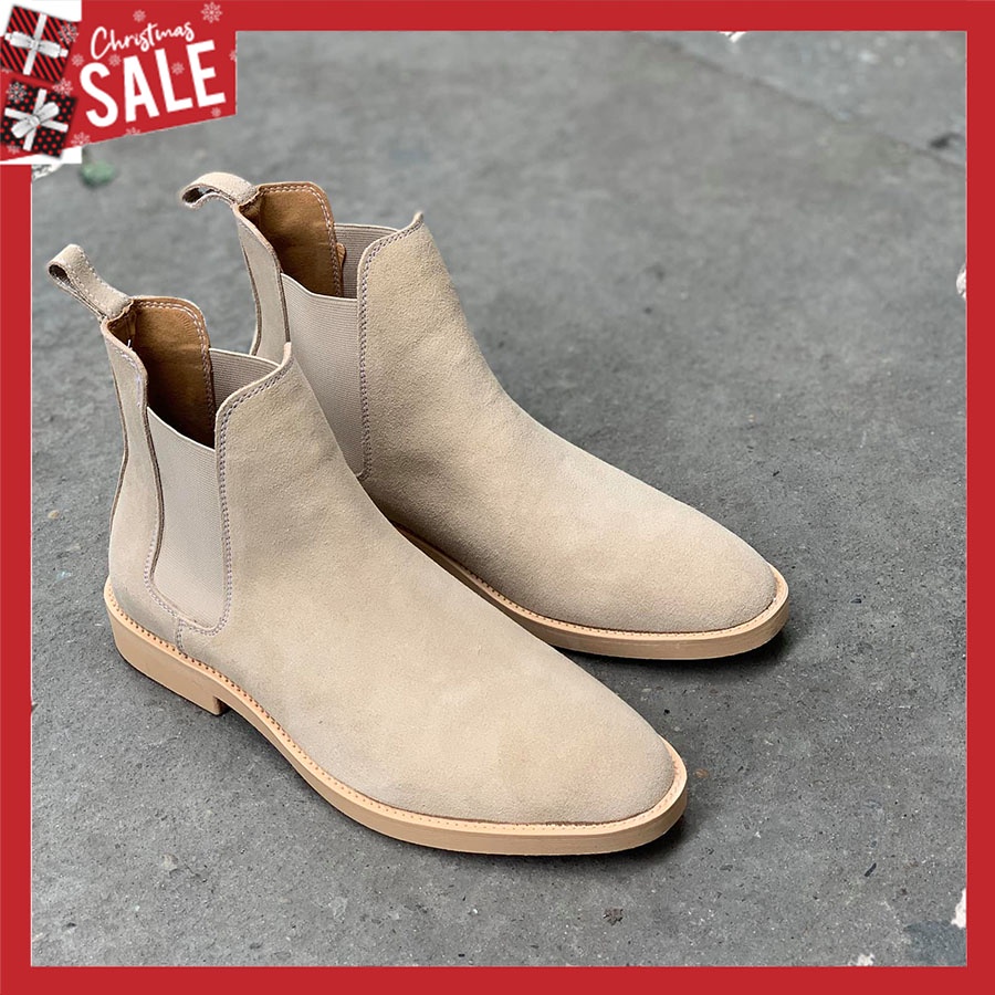 [ Bán lỗ xin 5⭐] Chelsea Boots Da Lộn Tan