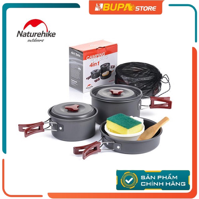 Bộ nồi dã ngoại 4 in 1 NatureHike NH15T203-G dành cho 2-3 người