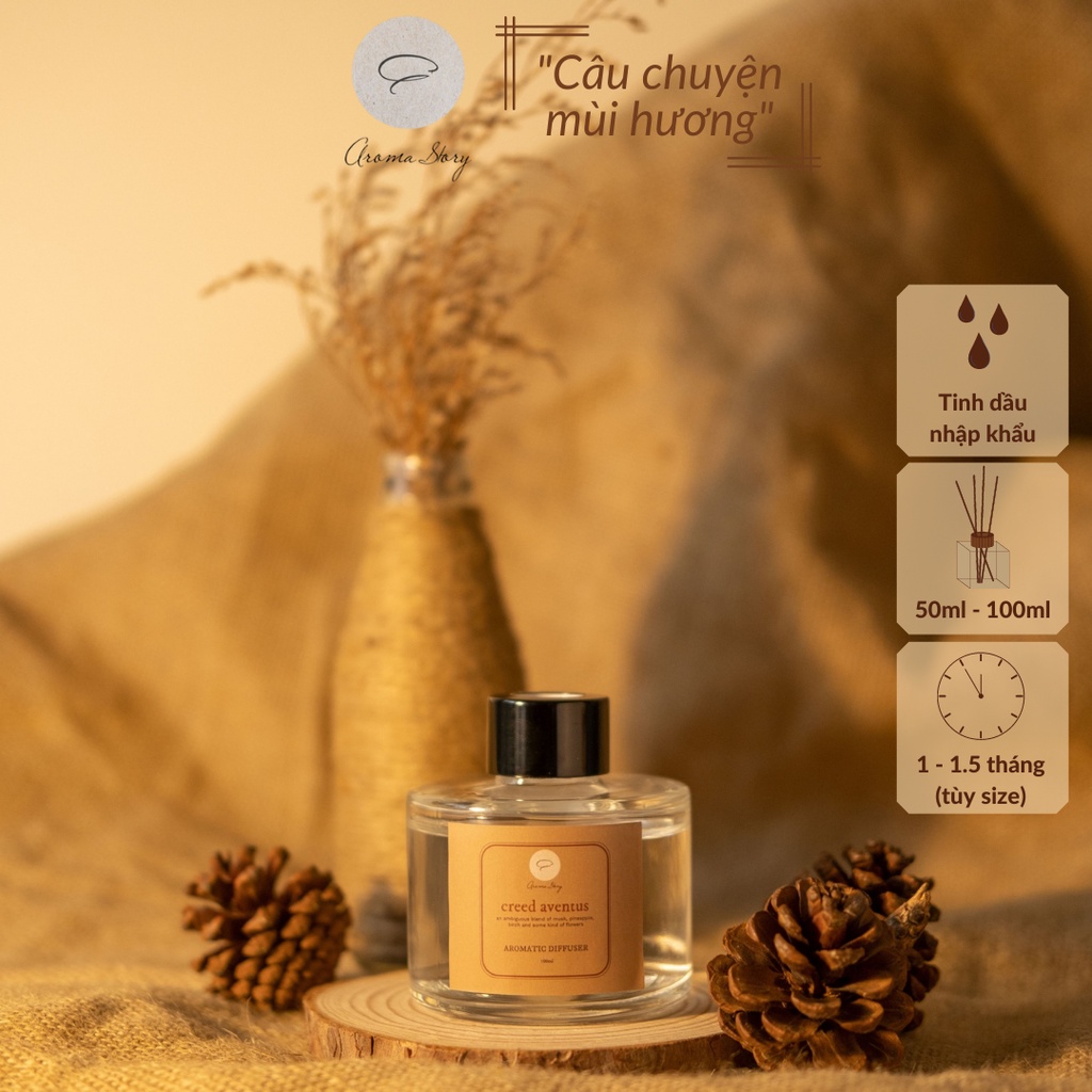 Tinh Dầu Khuếch Tán Aroma Story Hương Nước Hoa Creed Aventus Size 50ml/100ml