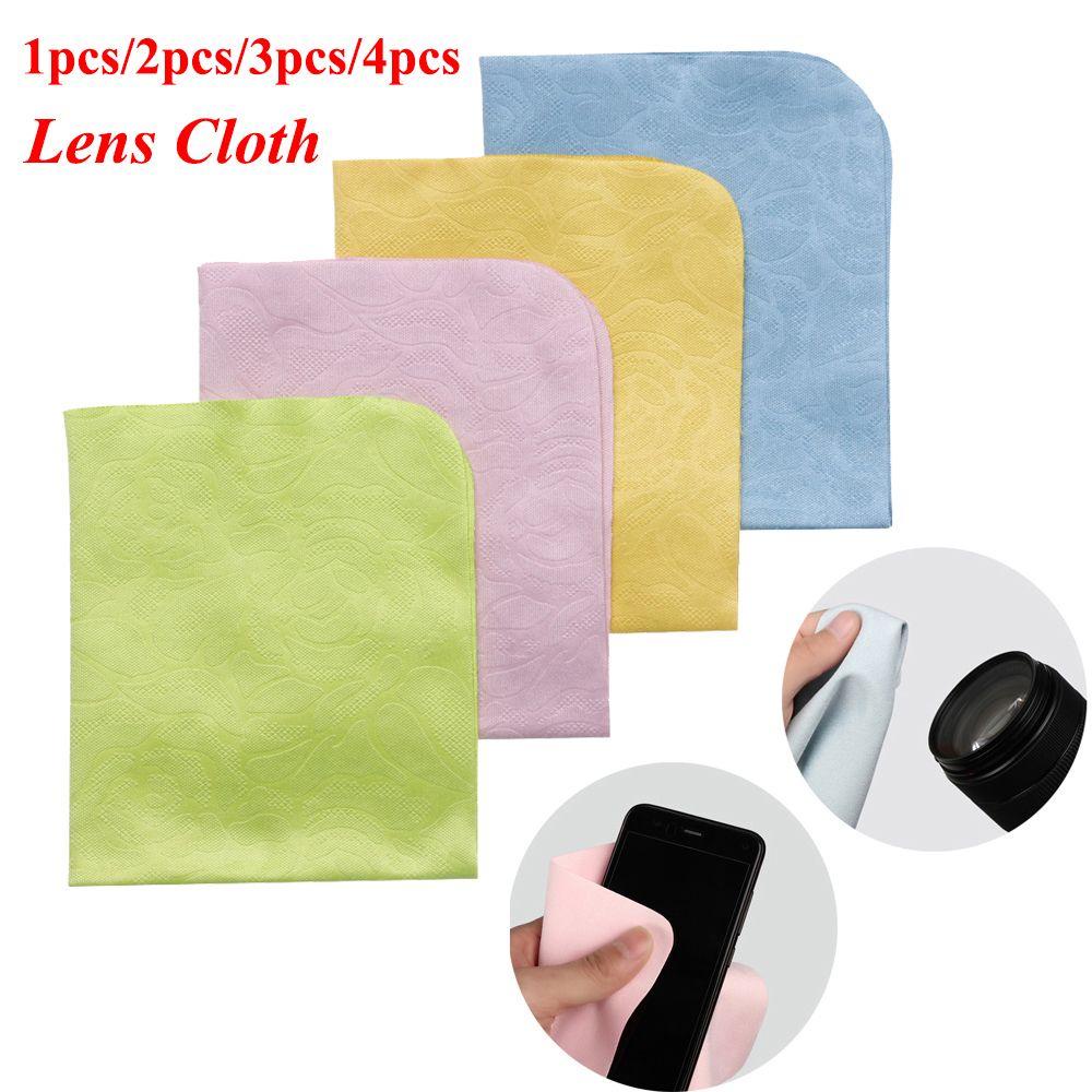 1 / 2 / 3 / 4 Khăn Lau Kính / Màn Hình Điện Thoại / Ống Kính Máy Ảnh Màu Sắc Ngẫu Nhiên