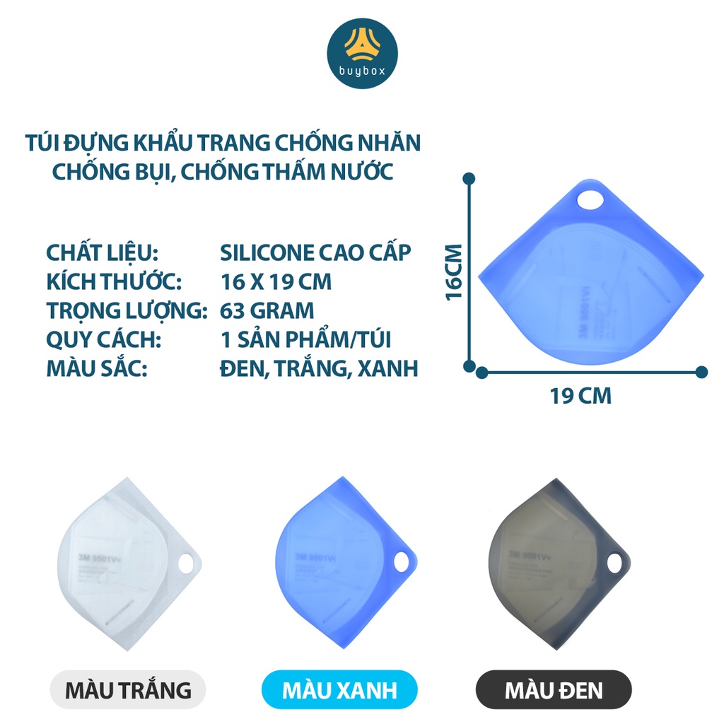 Túi Silicone dùng bảo quản khẩu trang N95 có tác dụng chống nước, tránh bụi và giữ nếp cho khẩu trang - BuyBox - BBPK203