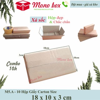 Bộ 10 thùng hộp giấy carton 18x10x3