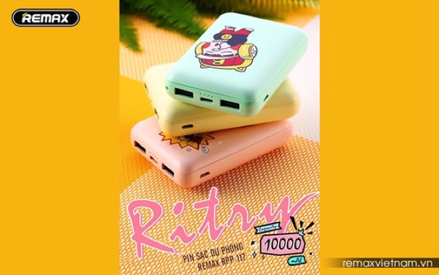 Sạc Dự Phòng Remax RPP-117 Dung lượng 10000 mAh ✓ Hình ngộ nghĩnh đáng yêu