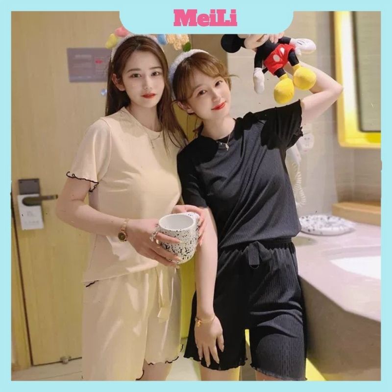 Bộ Ngủ Nữ Lụa Mặc Nhà Dễ ThươngFREESHIPBộ Mặc Nhà Quần Đùi Kiểu Dáng Hàn Quốc Cao Cấp (tuyển sỉ).