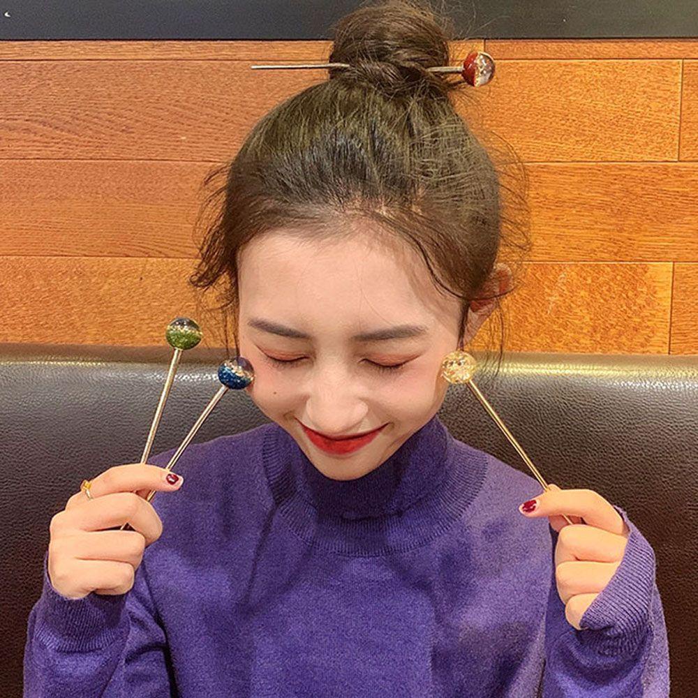 Trâm Cài Tóc Hình Bầu Trời Đầy Sao Màu Ngà|Kẹp Tóc Lá Nhôm