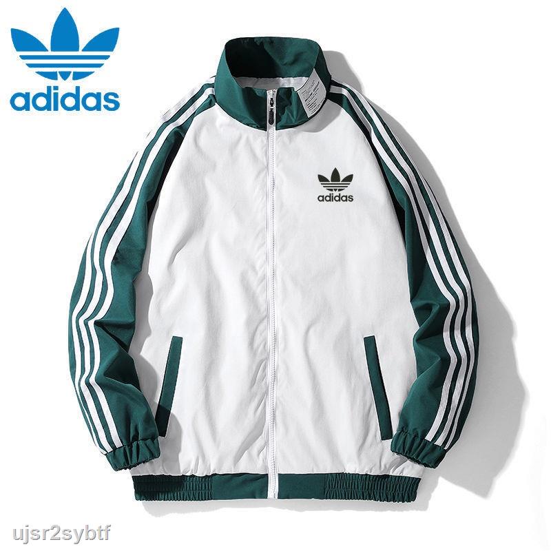 BÁN SỈ Áo khoác gió Adidas tay dài họa tiết kẻ ba sọc tay áo phong cách thể thao thời trang Xuân Thu cho nam